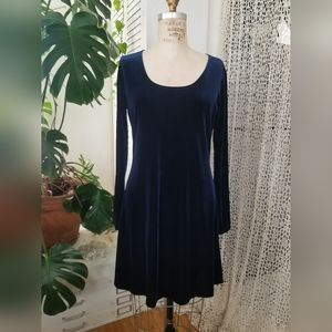 1990s Blue Velvet Dress by Maurices